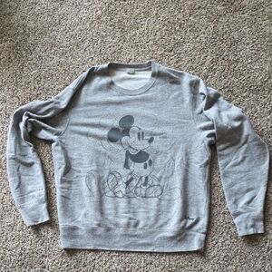 Gray Andy Warhol Design Mickey Mouse Graphic Crewneck